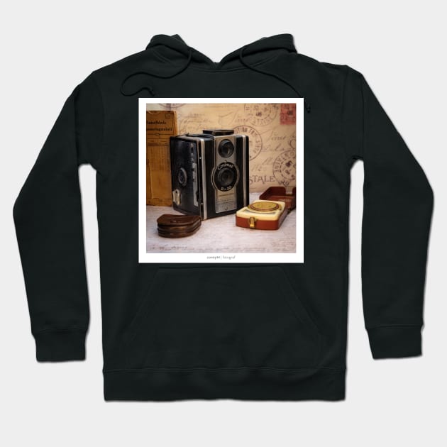 An old vintage camera with external exposure meter, as a poster Hoodie by connyM-Sweden